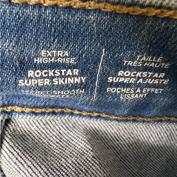 Old Navy Extra High Rise Rockstar Super Skinny Jeans Raw Hem Size 16 - Picture 8 of 10